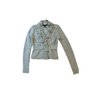 BCBG MaxAzria 100% Wool Ruffle Cardigan Blazer – Women’s XS